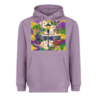 Lavender mardi gras street lights Heavyweight Hoodie - MaliasSmallBusiness