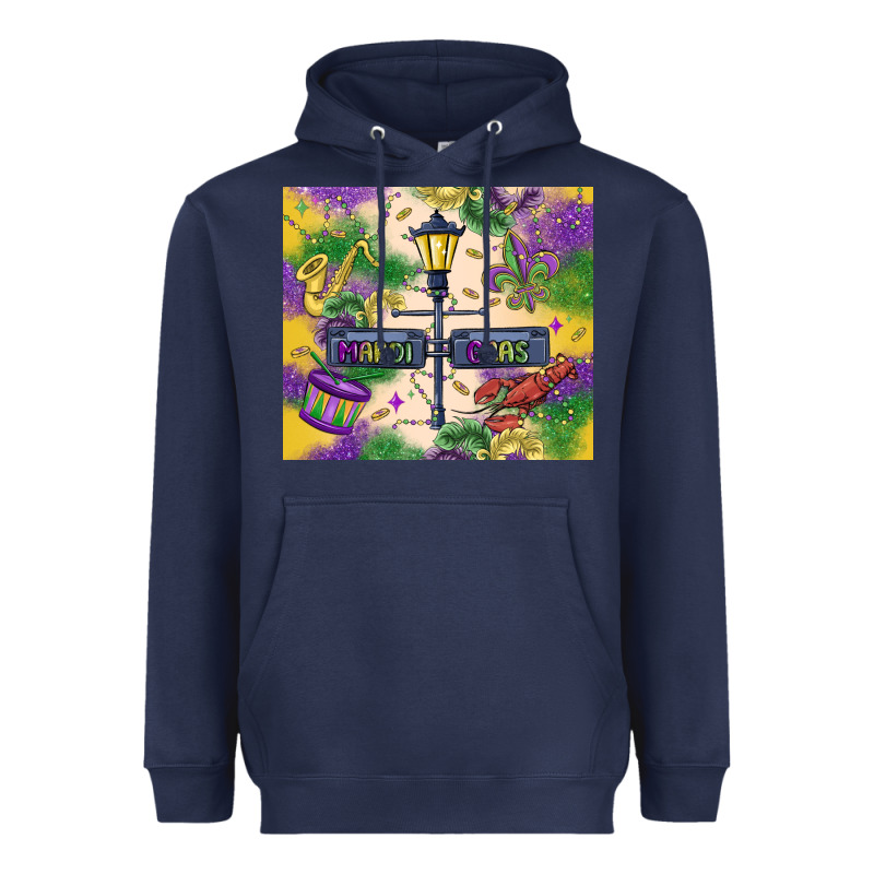 Mardi Gras Street Lights Heavyweight Hoodie by MaliasSmallBusiness | Teevron
