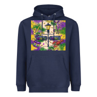 Navy mardi gras street lights Heavyweight Hoodie - MaliasSmallBusiness