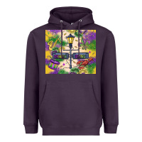 Plum mardi gras street lights Heavyweight Hoodie - MaliasSmallBusiness