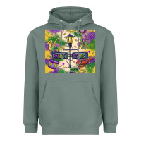 Sage mardi gras street lights Heavyweight Hoodie - MaliasSmallBusiness