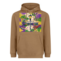 Toasted Coconut mardi gras street lights Heavyweight Hoodie - MaliasSmallBusiness