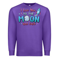 Purple i love you to the moon and back Premium Sweatshirt - MaliasSmallBusiness