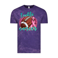Cloud Purple Tackle Cancer Football Vintage Tee - texasbilliewilder