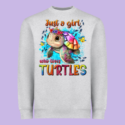 Just A Girl Who Loves Turtles Heavyweight Sweatshirt Designed By Texasbilliewilder