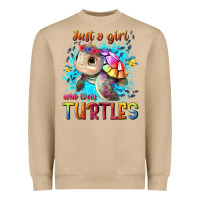 Mushroom just a girl who loves turtles Heavyweight Sweatshirt - texasbilliewilder