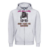 Heather Grey just call me pretty and take me racing Zipper Hoodie - JahusDesignShop
