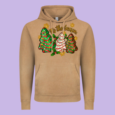 Tis The Season Christmas Cake Vintage Hoodie Designed By Zillion Design Studio