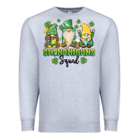 Heather Grey shenanigans squad gnomes st. patricks day Premium Sweatshirt - MaliasSmallBusiness