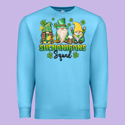 Shenanigans Squad Gnomes St. Patricks Day Premium Sweatshirt Designed By Maliassmallbusiness