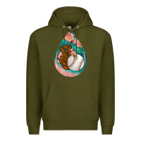Army Green baseball and western roses teardrop  3 Premium Hoodie - BundleAndBundleShop