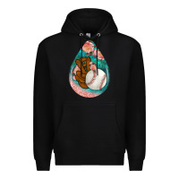 Black baseball and western roses teardrop  3 Premium Hoodie - BundleAndBundleShop