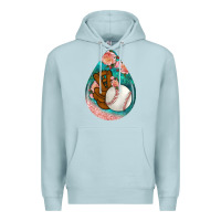 Blue Mist baseball and western roses teardrop  3 Premium Hoodie - BundleAndBundleShop
