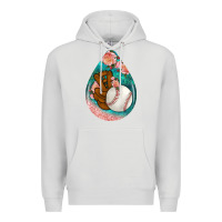 Dove Grey baseball and western roses teardrop  3 Premium Hoodie - BundleAndBundleShop