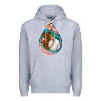 Heather Grey baseball and western roses teardrop  3 Premium Hoodie - BundleAndBundleShop