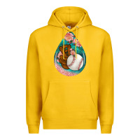 Lemon baseball and western roses teardrop  3 Premium Hoodie - BundleAndBundleShop