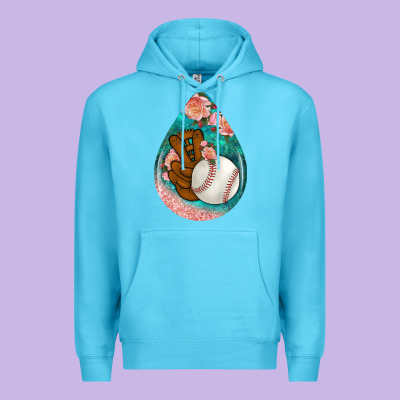 Baseball And Western Roses Teardrop  3 Premium Hoodie Designed By Bundleandbundleshop