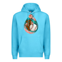 Ocean Blue baseball and western roses teardrop  3 Premium Hoodie - BundleAndBundleShop