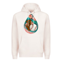 Pale Pink baseball and western roses teardrop  3 Premium Hoodie - BundleAndBundleShop