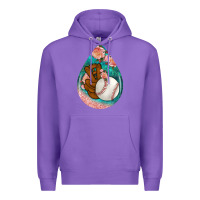 Purple baseball and western roses teardrop  3 Premium Hoodie - BundleAndBundleShop