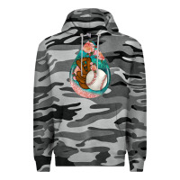 Slate Camo baseball and western roses teardrop  3 Premium Hoodie - BundleAndBundleShop
