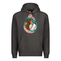 Smoke baseball and western roses teardrop  3 Premium Hoodie - BundleAndBundleShop
