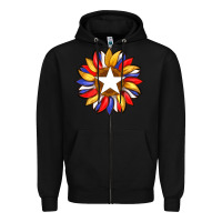 Black american flag and sunflower with star Zipper Hoodie - Artiststas