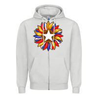 Dove Grey american flag and sunflower with star Zipper Hoodie - Artiststas