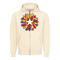 Sandshell american flag and sunflower with star Zipper Hoodie - Artiststas