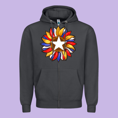 American Flag And Sunflower With Star Zipper Hoodie Designed By Artiststas