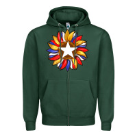 Sports Green american flag and sunflower with star Zipper Hoodie - Artiststas