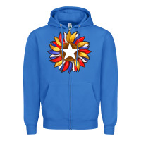 True Royal american flag and sunflower with star Zipper Hoodie - Artiststas