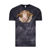 Cloud Black merino wool ram Vintage Tee - BarkalooDesign