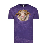 Cloud Purple merino wool ram Vintage Tee - BarkalooDesign