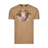 Vintage Coffee merino wool ram Vintage Tee - BarkalooDesign