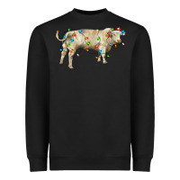 Black Charolais bull with christmas lights Heavyweight Sweatshirt - RanaPortraitStore