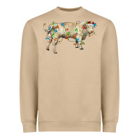 Mushroom Charolais bull with christmas lights Heavyweight Sweatshirt - RanaPortraitStore