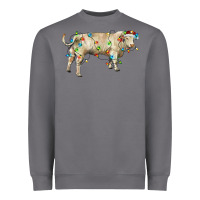 Storm Charolais bull with christmas lights Heavyweight Sweatshirt - RanaPortraitStore