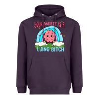 Plum your anxıett is a lying bitch malia Heavyweight Hoodie - MaliasSmallBusiness