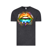 Vintage Black rainbow lips Vintage Tee - Zillion Design Studio