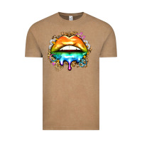Vintage Coffee rainbow lips Vintage Tee - Zillion Design Studio