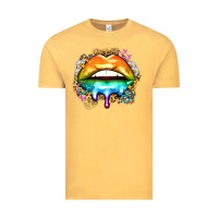 Vintage Mustard rainbow lips Vintage Tee - Zillion Design Studio