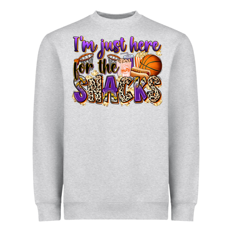 I'm Just Here For The Snacks Basketball Heavyweight Sweatshirt by Zillion Design Studio | Teevron
