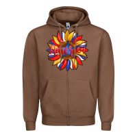 Chestnut america with american flag colors and sunflower with star Zipper Hoodie - Artiststas