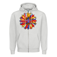 Dove Grey america with american flag colors and sunflower with star Zipper Hoodie - Artiststas