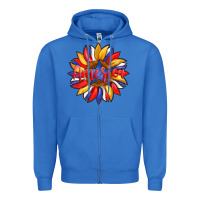 True Royal america with american flag colors and sunflower with star Zipper Hoodie - Artiststas