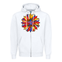 White america with american flag colors and sunflower with star Zipper Hoodie - Artiststas