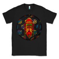 Black african masks round earrings 2 Classic Tee - BundleAndBundleShop