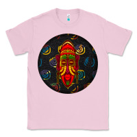 Bubblegum Pink african masks round earrings 2 Classic Tee - BundleAndBundleShop
