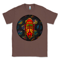 Chestnut african masks round earrings 2 Classic Tee - BundleAndBundleShop